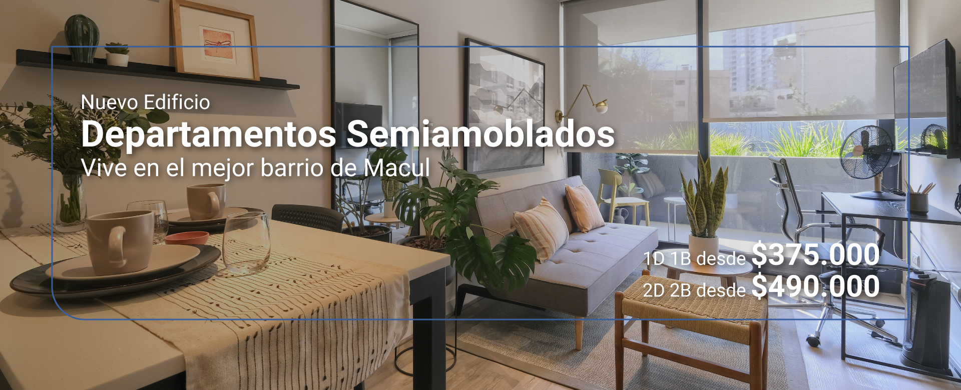 Vive en macul cerca del metro quilín departamentos semiamoblados de 1 y 2 dormitorios