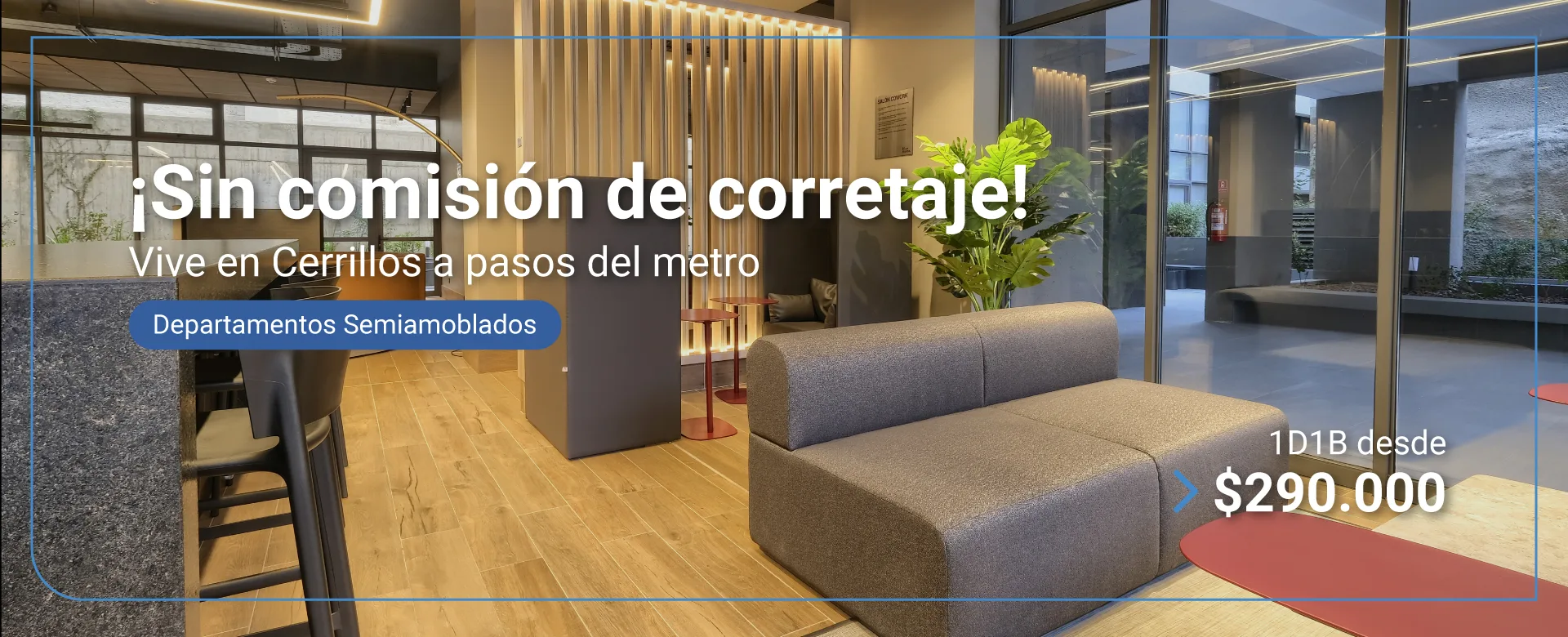 Arrienda en cerrillos a pasos del metro departamento semiamoblado