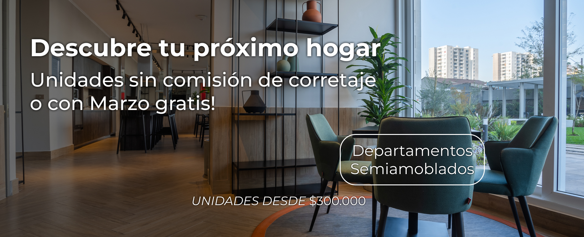 arrienda en blue home promociones departamento semiamoblado sin comisión de corretaje