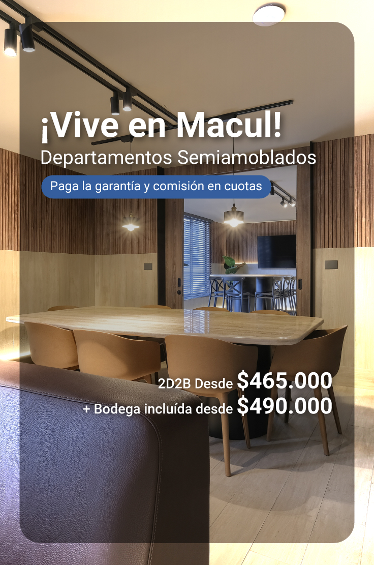 Arriendo departamento en Quilín Macul semiamoblado 1 y 2 dormitorios