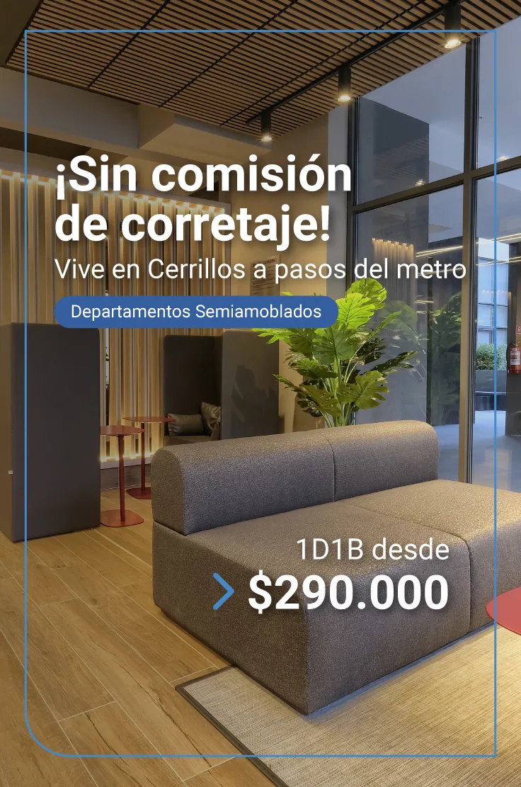 Arrienda en cerrillos a pasos del metro departamento semiamoblado