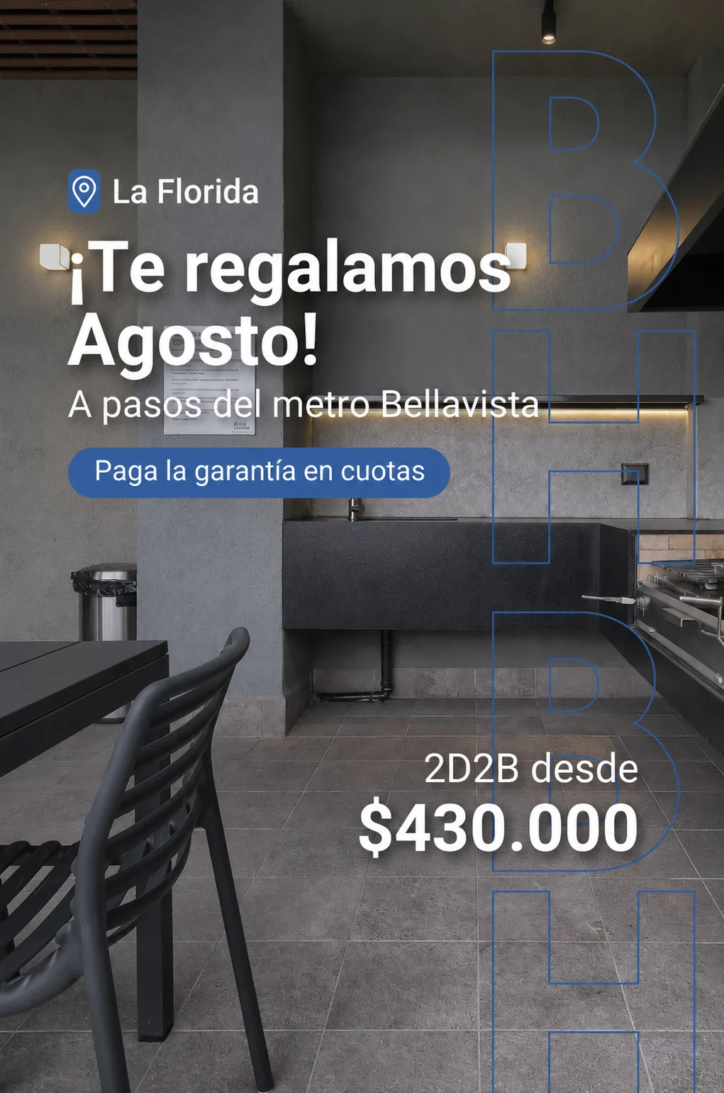 Arrienda en la florida a pasos del metro departamento bellavista semiamoblado